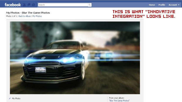 Blur-Facebook integration - how it looks