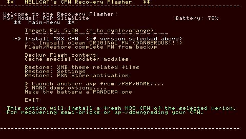 PSP homebrew - Recovery Flasher v1.60 (5.50 GEN-D3 FW Pack)
