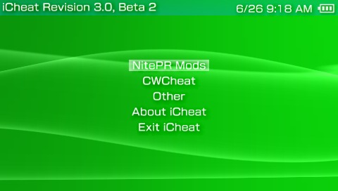 PSP homebrew - iCheat R3 beta 2